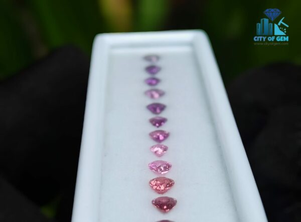 1_Natural Purple, Pink and Padparadscha Sapphire Faceted Pear shape collection - city of gem ratnapura