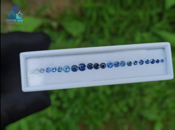 Blue Sapphire Round Collection With Various Shades Of Blue Color Ranges
