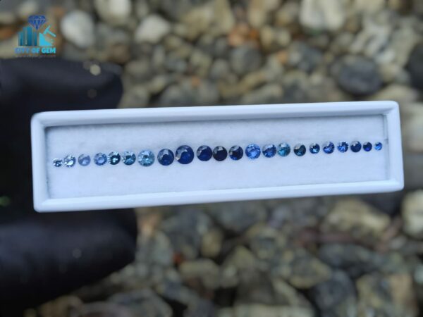 Blue Sapphire Round Collection With Various Shades Of Blue Color Ranges