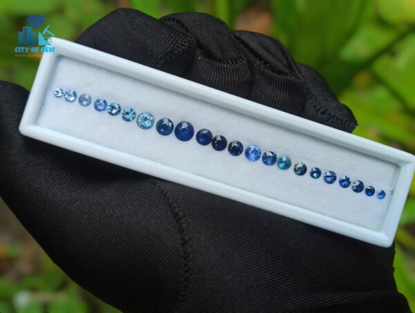 Blue Sapphire Round Collection With Various Shades Of Blue Color Ranges
