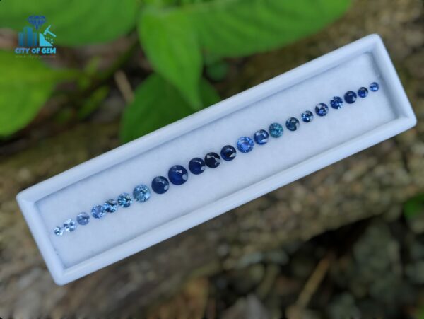 Blue Sapphire Round Collection With Various Shades Of Blue Color Ranges