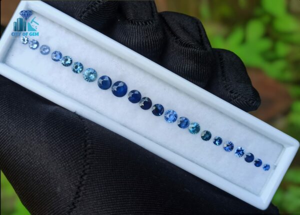 Blue Sapphire Round Collection With Various Shades Of Blue Color Ranges