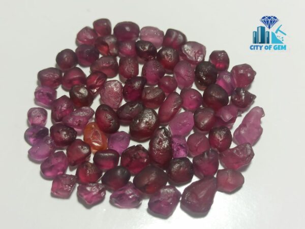 8_Facet Grade Natural Pink and Red Garnet Alluvial Rough Collection from Elahera Mining