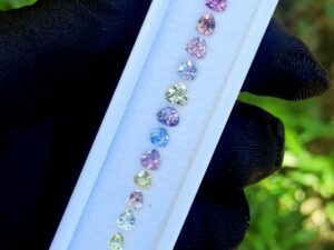 Ceylon Natural Sapphire Trilliant Cut Faceted Stone Collection