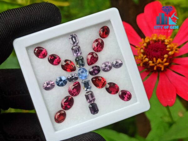Ceylon Natural Blue Sapphire, Spinel And Garnet Faceted Stone Collection
