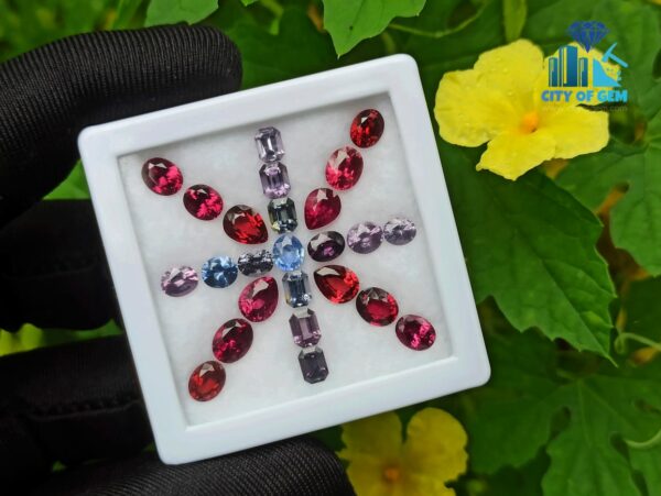 Ceylon Natural Blue Sapphire, Spinel And Garnet Faceted Stone Collection