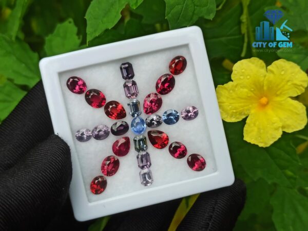Ceylon Natural Blue Sapphire, Spinel And Garnet Faceted Stone Collection