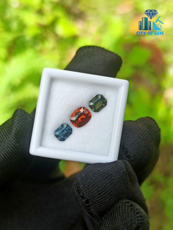 Natural Orange Garnet, Kornerupine & Spinel Faceted Gemstones For Jewelry Design