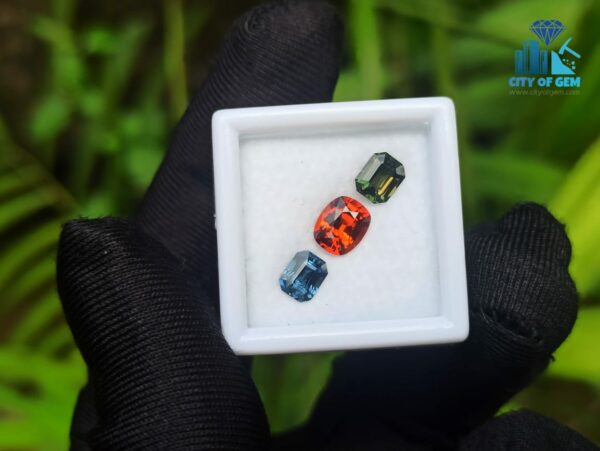 Natural Orange Garnet, Kornerupine & Spinel Faceted Gemstones For Jewelry Design