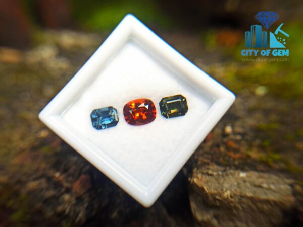 Natural Orange Garnet, Kornerupine & Spinel Faceted Gemstones For Jewelry Design