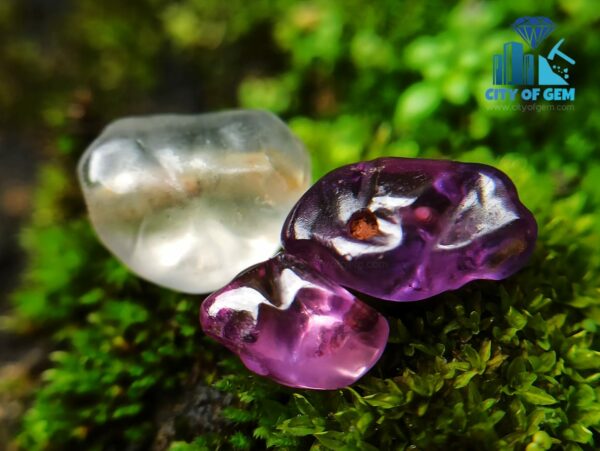 Ancient Natural Pink Sapphire, Purple Sapphire & White Sapphire Mukkaru Beads From Sri Lanka With Very Special Carving – History Of Gem Industry