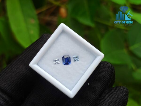 Ceylon Blue Sapphire & White Sapphires Gemstones For Jewelry Design