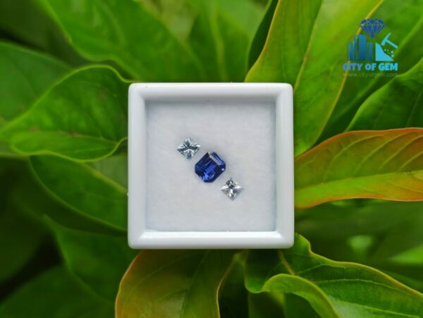 Ceylon Blue Sapphire & White Sapphires Gemstones For Jewelry Design
