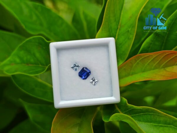 Ceylon Blue Sapphire & White Sapphires Gemstones For Jewelry Design