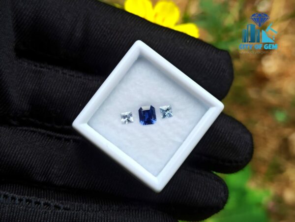 Ceylon Blue Sapphire & White Sapphires Gemstones For Jewelry Design