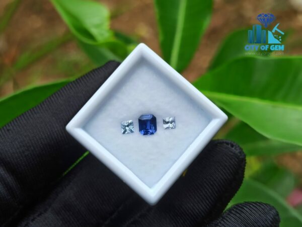 Ceylon Blue Sapphire & White Sapphires Gemstones For Jewelry Design