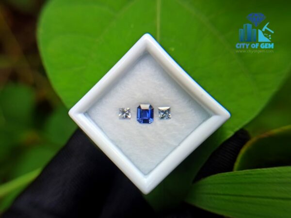 Ceylon Blue Sapphire & White Sapphires Gemstones For Jewelry Design