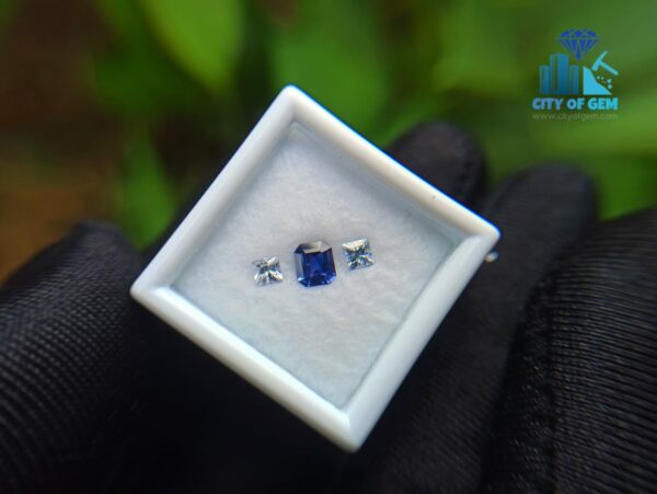 Ceylon Blue Sapphire & White Sapphires Gemstones For Jewelry Design