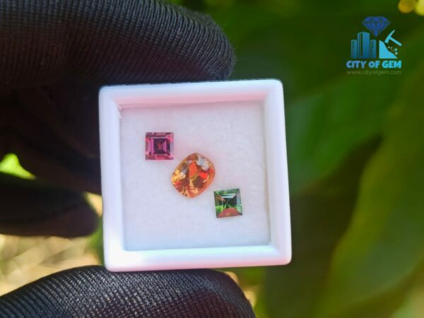 Natural Orange Zircon, Green Zircon & Rhdolite Garnet Gemstones For Jewelry Design