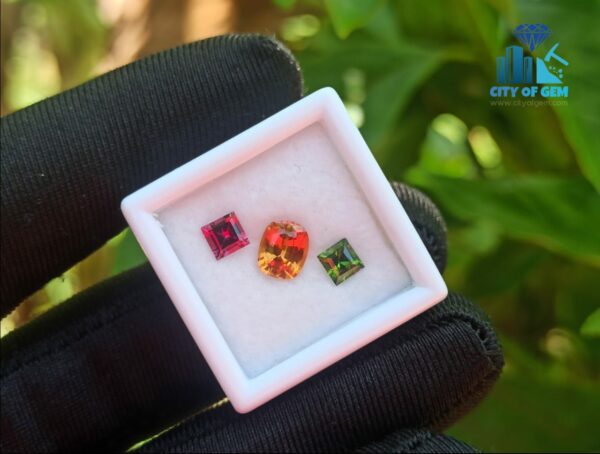 Natural Orange Zircon, Green Zircon & Rhdolite Garnet Gemstones For Jewelry Design