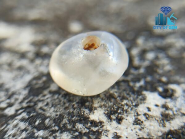 Ancient Natural White Sapphire Mukkaru Bead From A Place Where Mukkaru Poeple Lived In Sri Lanka