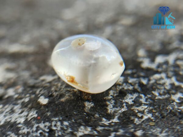 Ancient Natural White Sapphire Mukkaru Bead From A Place Where Mukkaru Poeple Lived In Sri Lanka