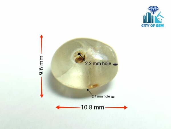 Ancient Natural White Sapphire Mukkaru Bead From A Place Where Mukkaru Poeple Lived In Sri Lanka