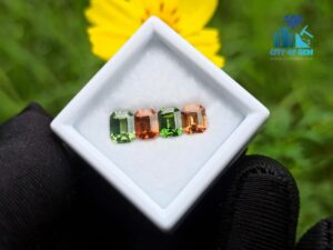 Natural Green Zircon & Orange Zircon Gemstones For Jewelry Design