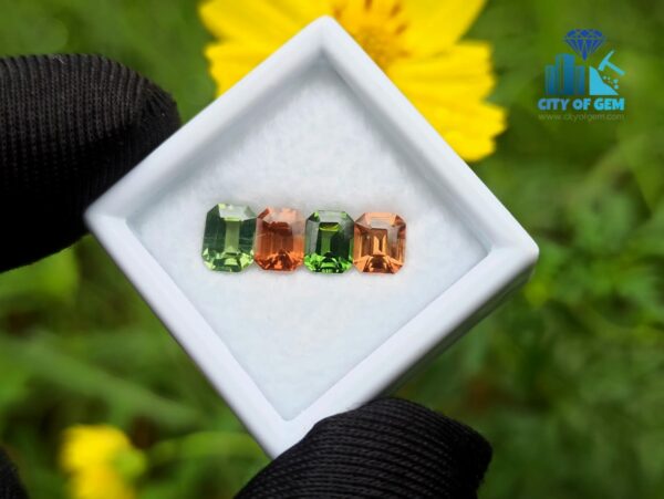 Natural Green Zircon & Orange Zircon Gemstones For Jewelry Design