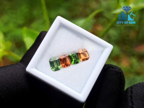 Natural Green Zircon & Orange Zircon Gemstones For Jewelry Design