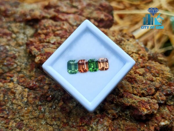 Natural Green Zircon & Orange Zircon Gemstones For Jewelry Design