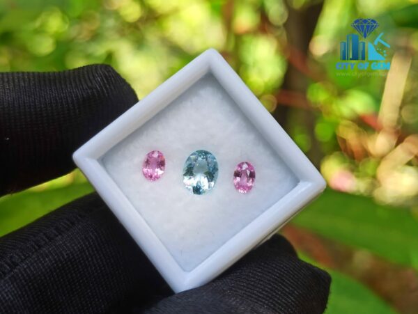 Natural Aquamarine & Pink Sapphire Gemstones For Jewelry Design