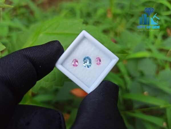 Natural Aquamarine & Pink Sapphire Gemstones For Jewelry Design