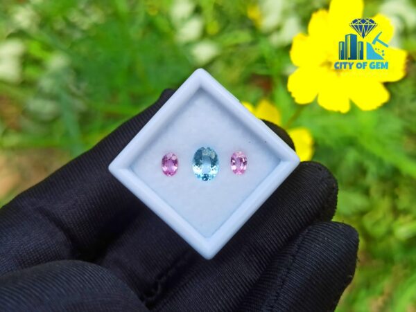 Natural Aquamarine & Pink Sapphire Gemstones For Jewelry Design