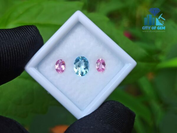 Natural Aquamarine & Pink Sapphire Gemstones For Jewelry Design