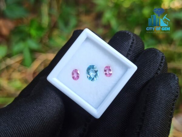Natural Aquamarine & Pink Sapphire Gemstones For Jewelry Design