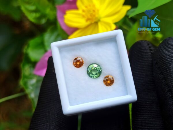 Natural Green & Orange Zircon Gemstones For Jewelry Design