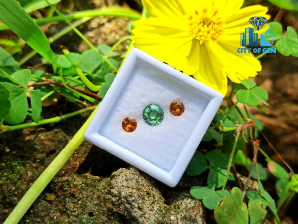 Natural Green & Orange Zircon Gemstones For Jewelry Design