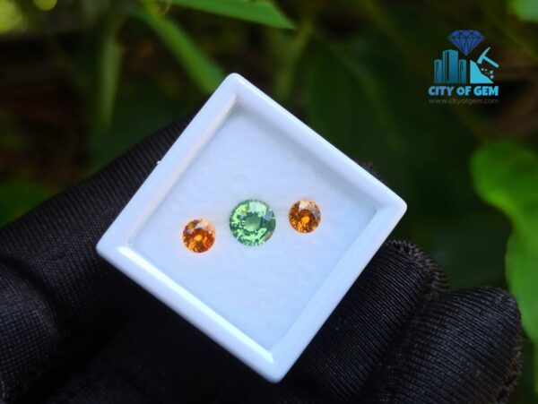 Natural Green & Orange Zircon Gemstones For Jewelry Design