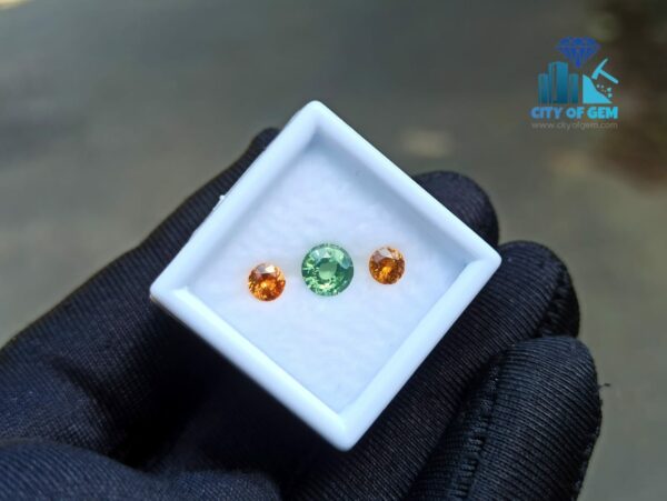 Natural Green & Orange Zircon Gemstones For Jewelry Design