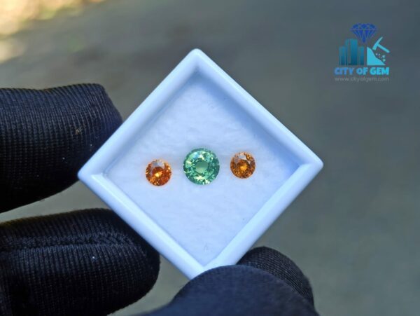 Natural Green & Orange Zircon Gemstones For Jewelry Design