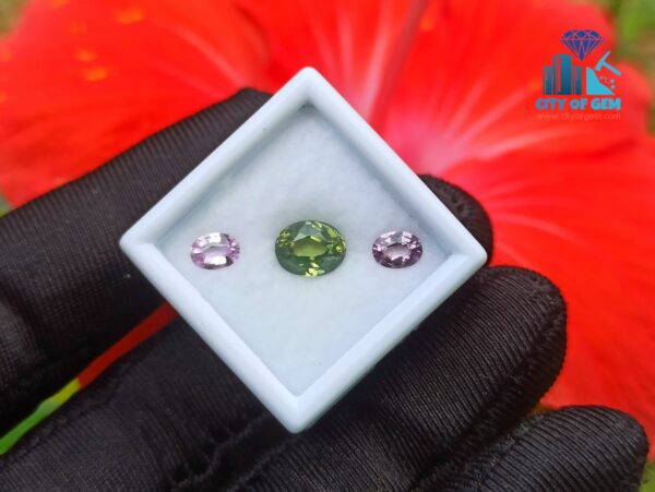 Ceylon Natural Green Zircon & Pink Sapphires Gemstones For Jewelry Design