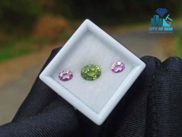 Ceylon Natural Green Zircon & Pink Sapphires Gemstones For Jewelry Design