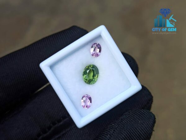 Ceylon Natural Green Zircon & Pink Sapphires Gemstones For Jewelry Design