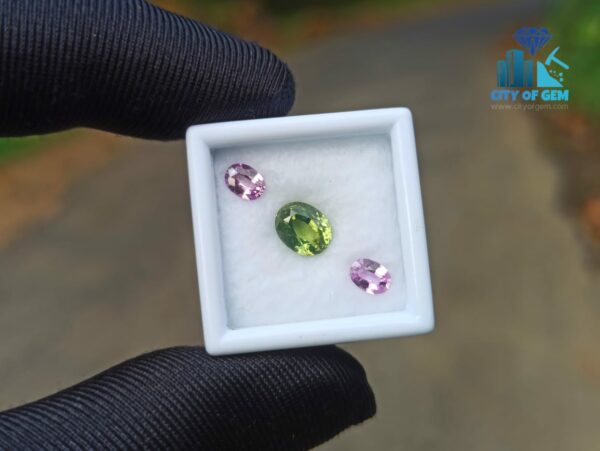 Ceylon Natural Green Zircon & Pink Sapphires Gemstones For Jewelry Design