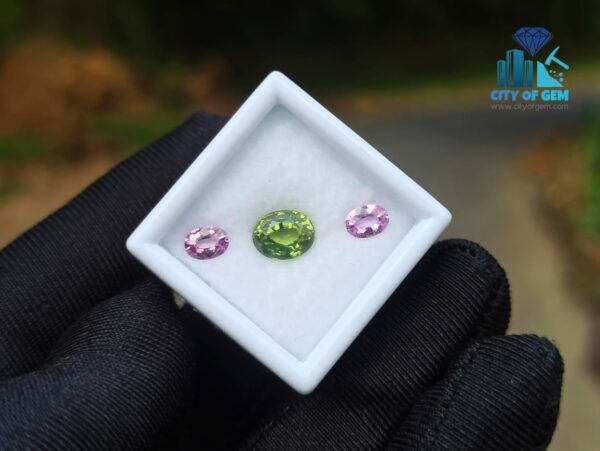 Ceylon Natural Green Zircon & Pink Sapphires Gemstones For Jewelry Design