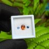 Natural Orange Zircon & Blue Sapphire Round Gemstones For Jewelry Design