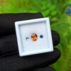 Natural Orange Zircon & Blue Sapphire Round Gemstones For Jewelry Design