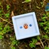 Natural Orange Zircon & Blue Sapphire Round Gemstones For Jewelry Design