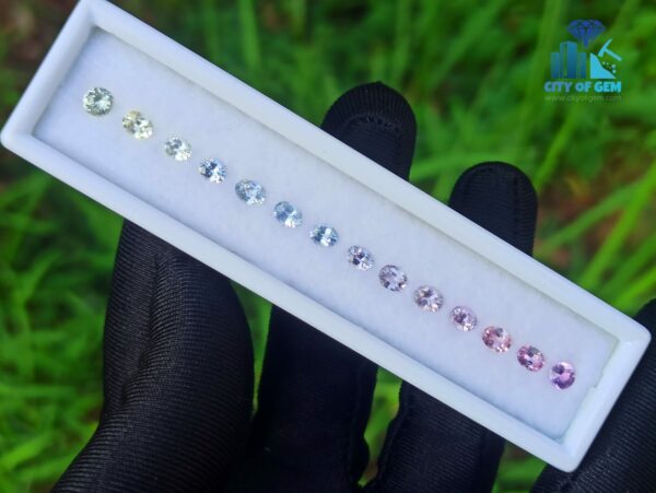 Ceylon Natural Pink To Yellow Color Range Sapphire Collection For Jewelry Design